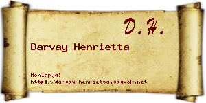 Darvay Henrietta névjegykártya