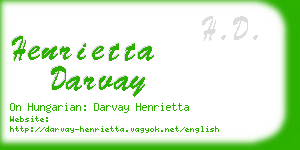 henrietta darvay business card